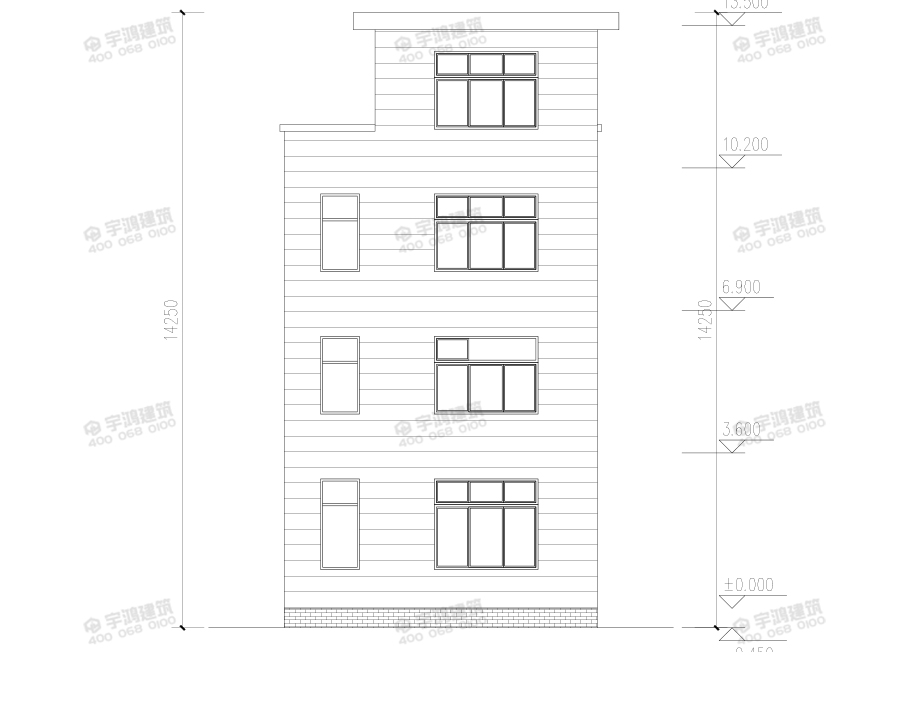 110平三層現(xiàn)代風(fēng)農(nóng)村房屋設(shè)計全套圖紙