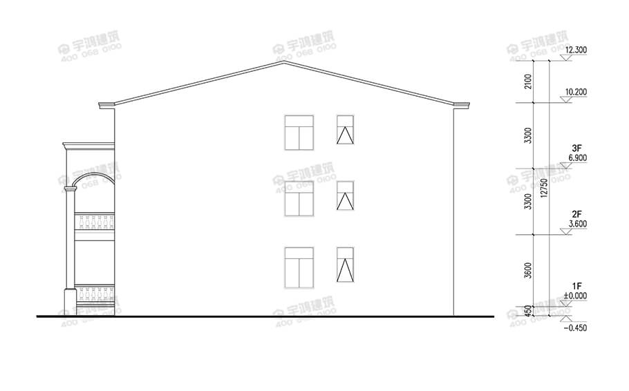 9x19米帶堂屋新農(nóng)村別墅設(shè)計圖紙