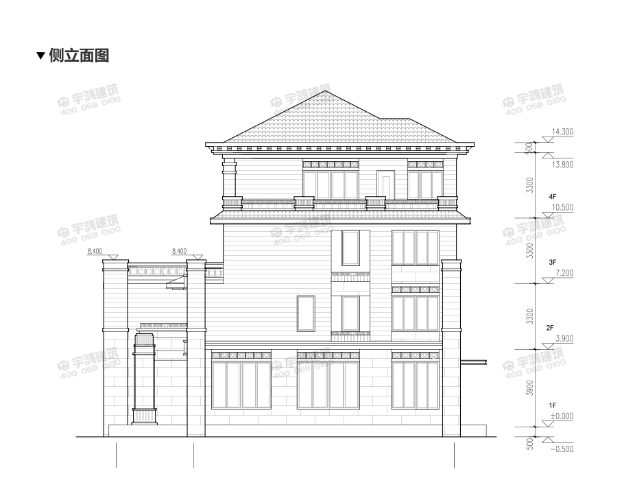 233平新中式四層農(nóng)村別墅設(shè)計圖紙
