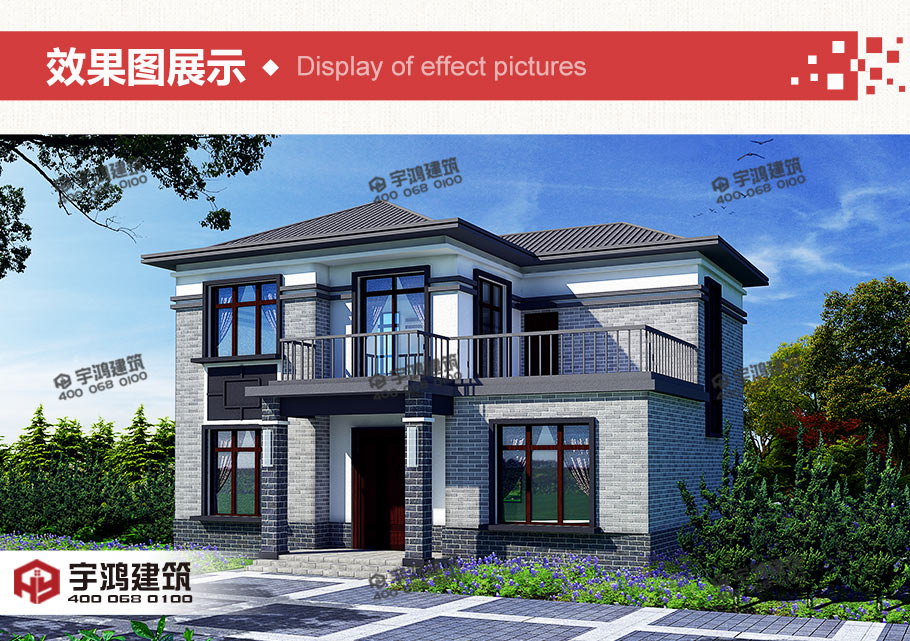 15萬元二層農村歐式小樓房設計圖紙，占地110平方12×10米帶露臺陽臺農村獨棟戶型