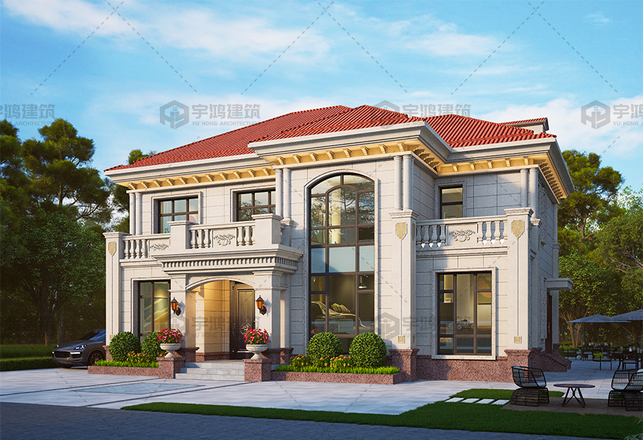 帶書房衣帽間歐式二層別墅全套圖紙