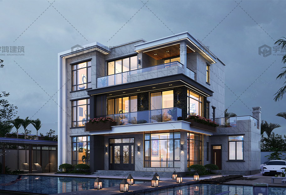 占地174平方三層現代別墅全套圖紙